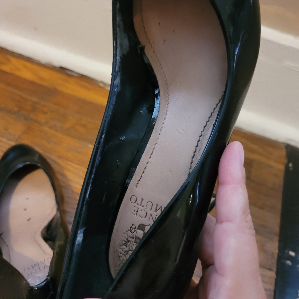 Vince Camuto Pump Women's Black Patent Leather Slip On Stiletto Heels - Picture 6 of 13